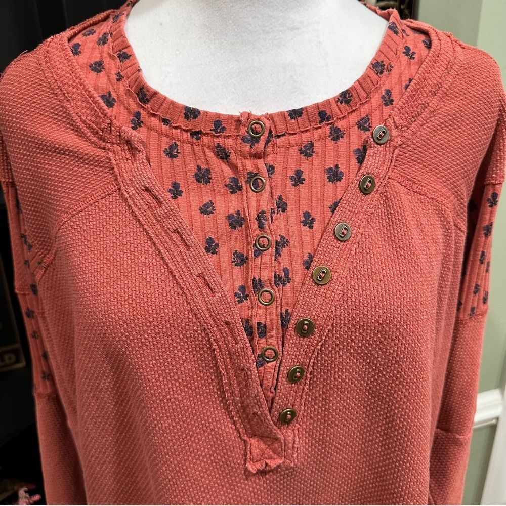 Free People Coral Waffle Knit Long Sleeve Top - Picture 3 of 11